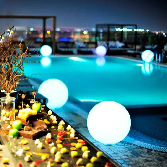 MEELANO Rund Havebelysning – LED Lyskugle til Have & Terrasse med 16 Farver & Fjernbetjening, 12–25 cm – GlowSphere