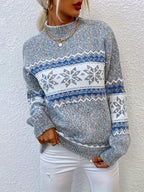 Flōre - Dame Striktrøje Geometrisk Mønster - Varm Sweater