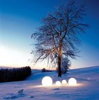 MEELANO Rund Havebelysning – LED Lyskugle til Have & Terrasse med 16 Farver & Fjernbetjening, 12–25 cm – GlowSphere