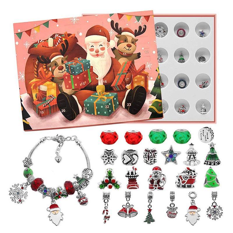 MEELANO DIY charm armbånd adventskalender Julemand+Snemand+Rensdyr
