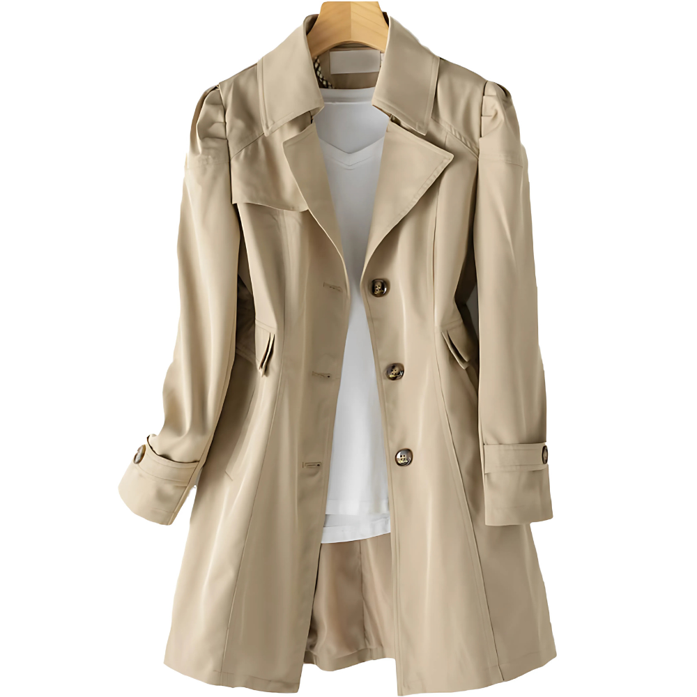 MEELANO Klassisk Trenchcoat til Kvinder - Elegant og tidløs Khaki