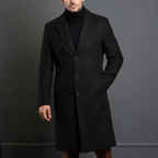 Elias | Herre Slim-Fit Lang Uldfrakke - Elegant Dobbeltradet Vinterfrakke & Trenchcoat