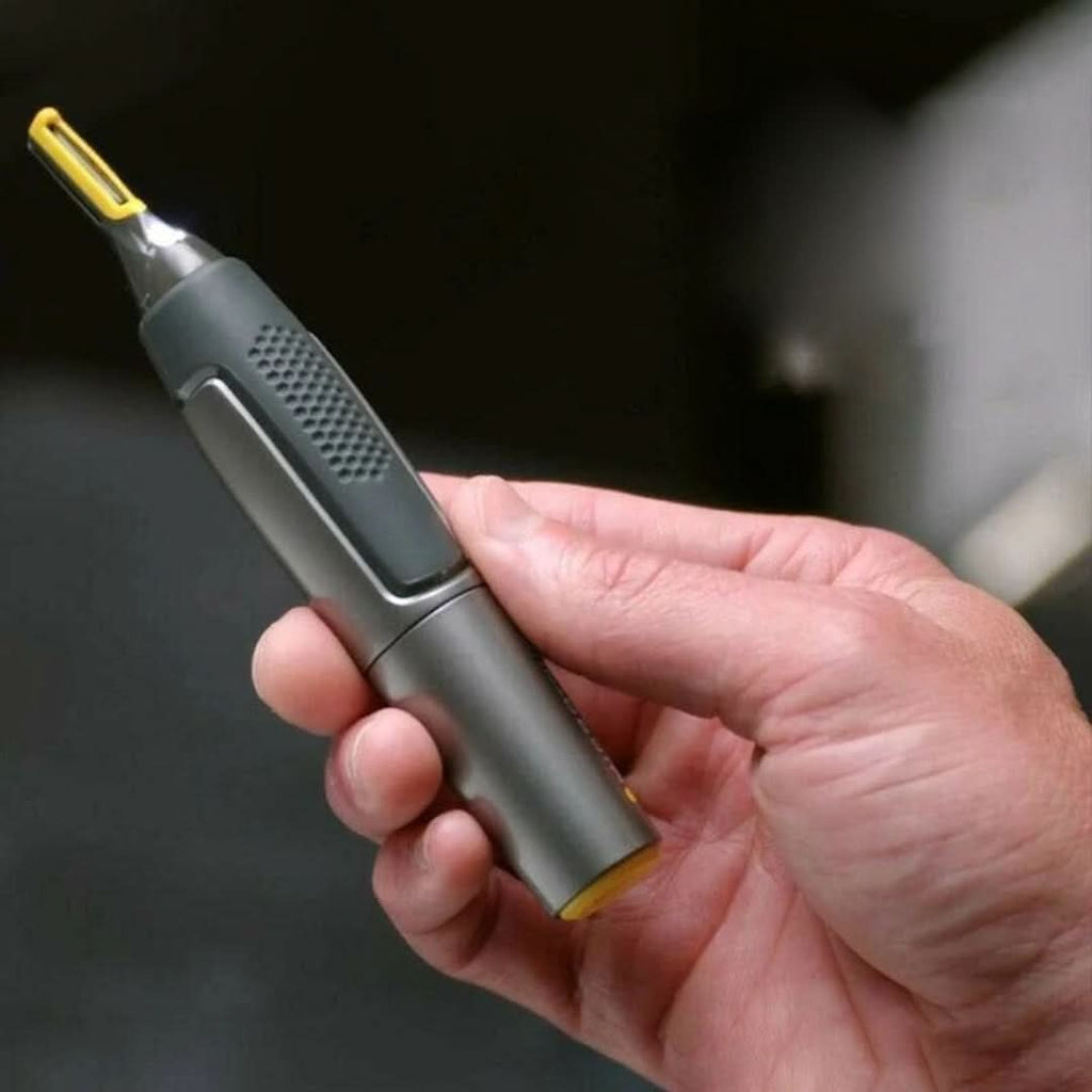 MEELANO Præcisionstrimmer til Skæg, Næse og Øjenbryn – Trådløs Detailtrimmer med LED-lys & Ergonomisk Greb