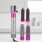 MEELANO 5-i-1 Air Styler – Hårtørrer med Børster & Krøllejern, Automatiske Krøllestave, Glatte- & Volumenbørste, Varmesensor Farveforløb