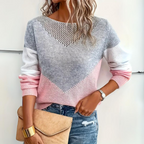 MEELANO Luna | Dame Afslappet Løstsiddende Sweater - Varm Oversized Striktrøje & Pullover Pink