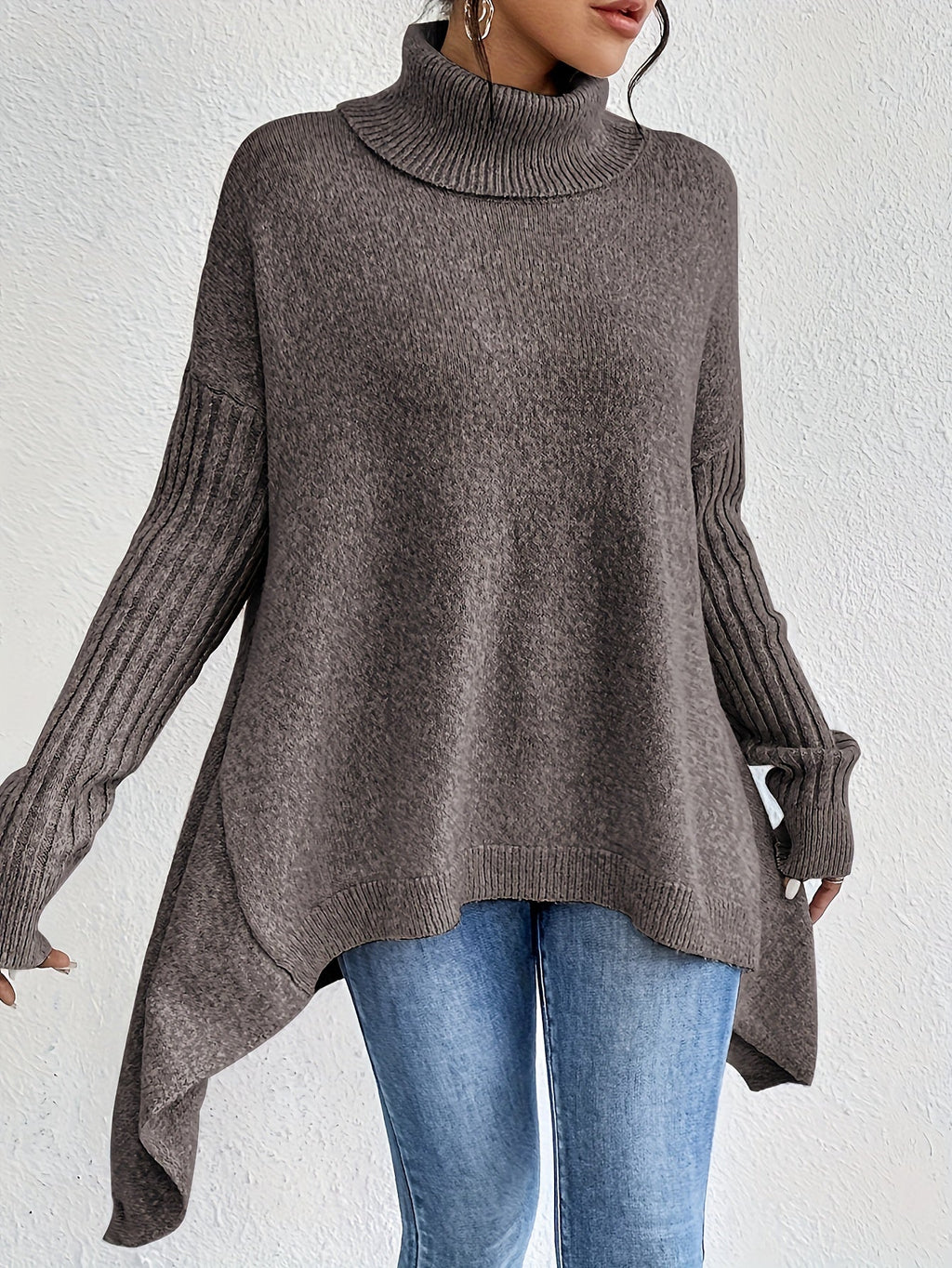 Dôre | Dame Løstsiddende Sweater - Oversized Varm Striktrøje