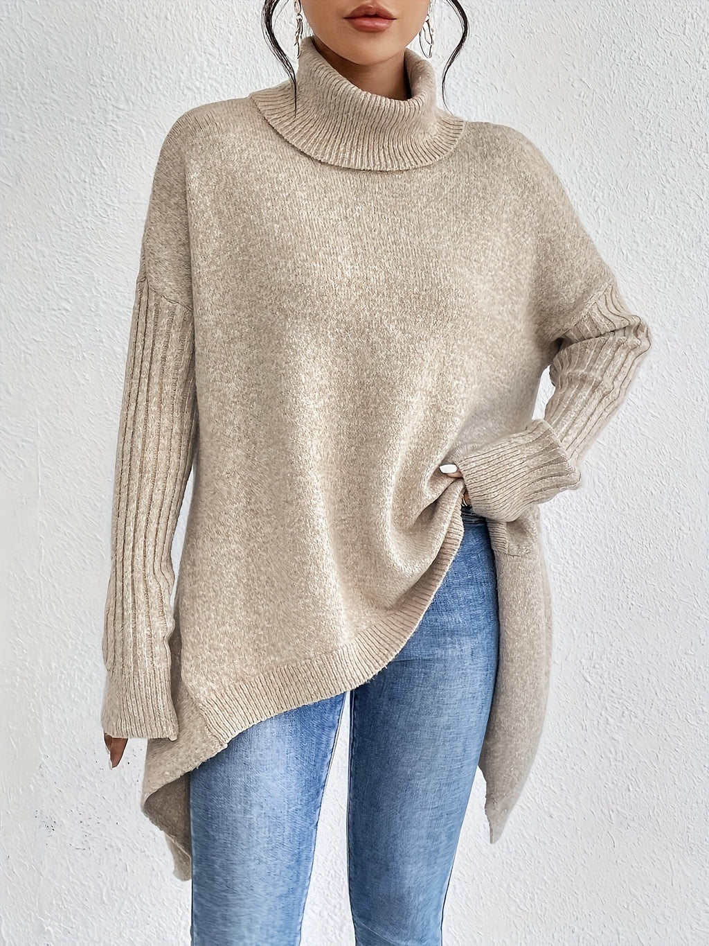 Dôre | Dame Løstsiddende Sweater - Oversized Varm Striktrøje