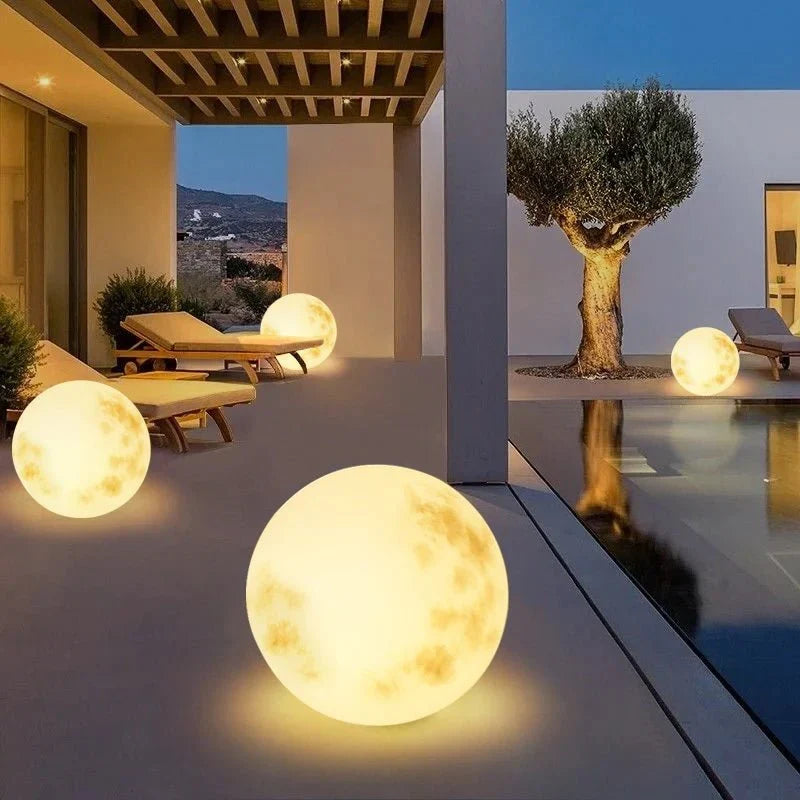 MEELANO Magisk Måneskins Havelampe – Månelampe til Have & Terrasse, USB-genopladelig LED, 20–50 cm – LunaGlow