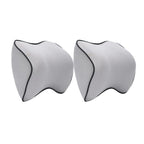MEELANO 2-Pack Bilnakkepuder – Memory Foam Nakkepude til Bilsædet, Justerbar Strop, Vaskbart Betræk 2 stk grå