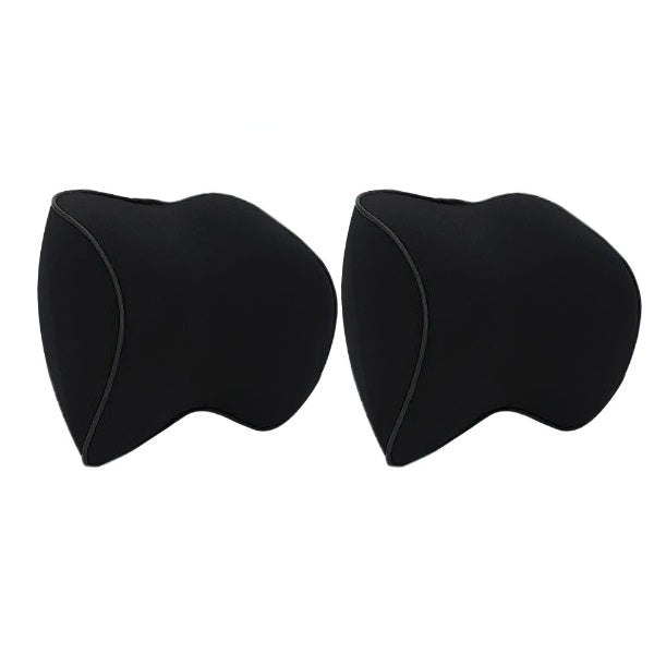 MEELANO 2-Pack Bilnakkepuder – Memory Foam Nakkepude til Bilsædet, Justerbar Strop, Vaskbart Betræk 2 stk sort