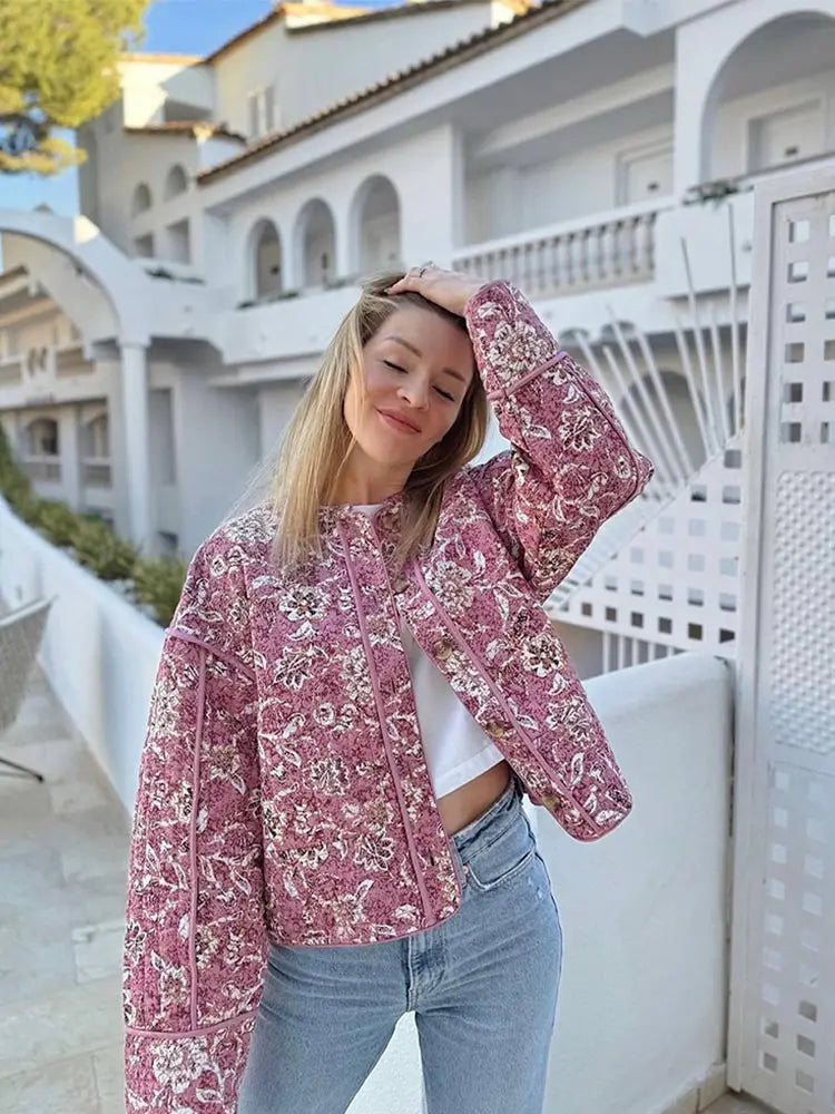 MEELANO Stilfuld Jakke Til Forår Og Efterår Moderne Dame Jakke Pink