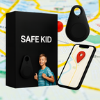 MEELANO GPS Tracker til Børn – Vandtæt Mini GPS med SOS-knap & App, Let med Bæretaske, 5 Farver Sort