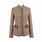 MEELANO Parsha | Dame Klassisk Tweedjakke i Uld - Elegant Heritage Blazer & Uldjakke