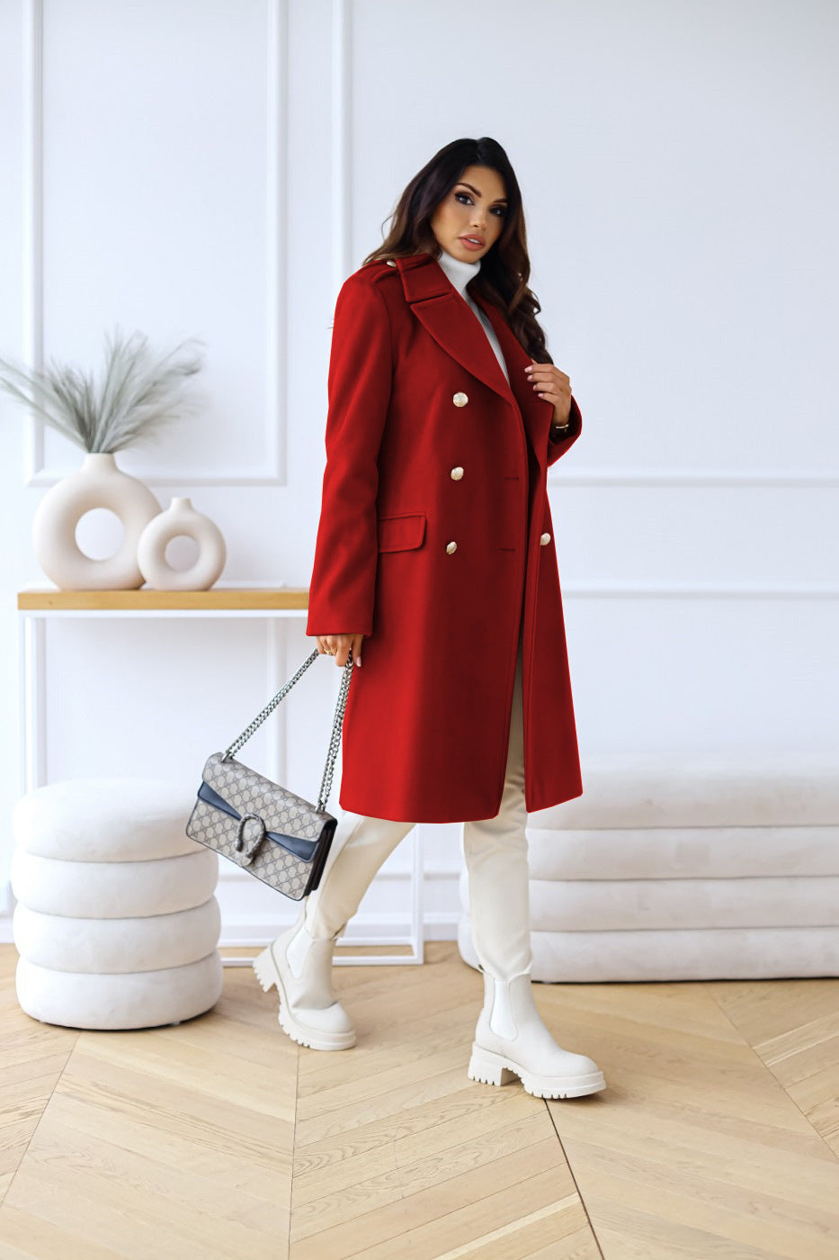 MEELANO Dame Trenchcoat Med Reverskrave Til Vinter Stilfuld