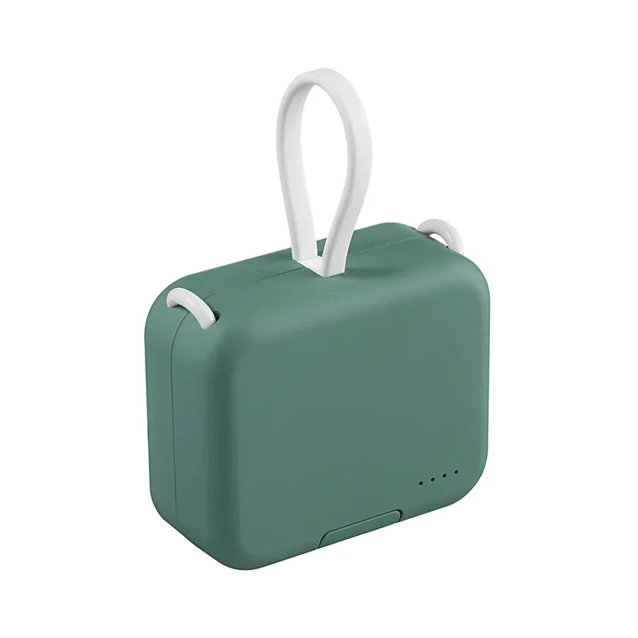 MEELANO Kompakt Powerbank 5000mAh – Mini Powerbank med Hurtig Opladning & USB-C, til iPhone & Android, 3 Farver – PowerPocket Grøn