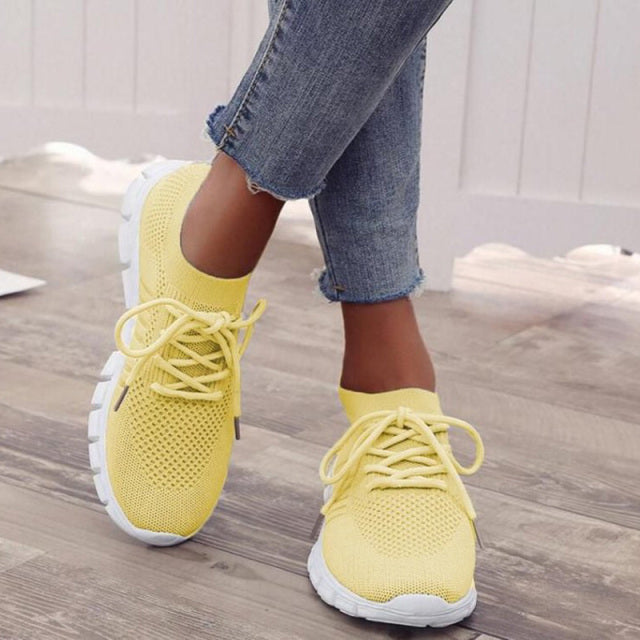 MEELANO Komfort Sneakers Kvinder Læder Grå 38 Til 42 Gul