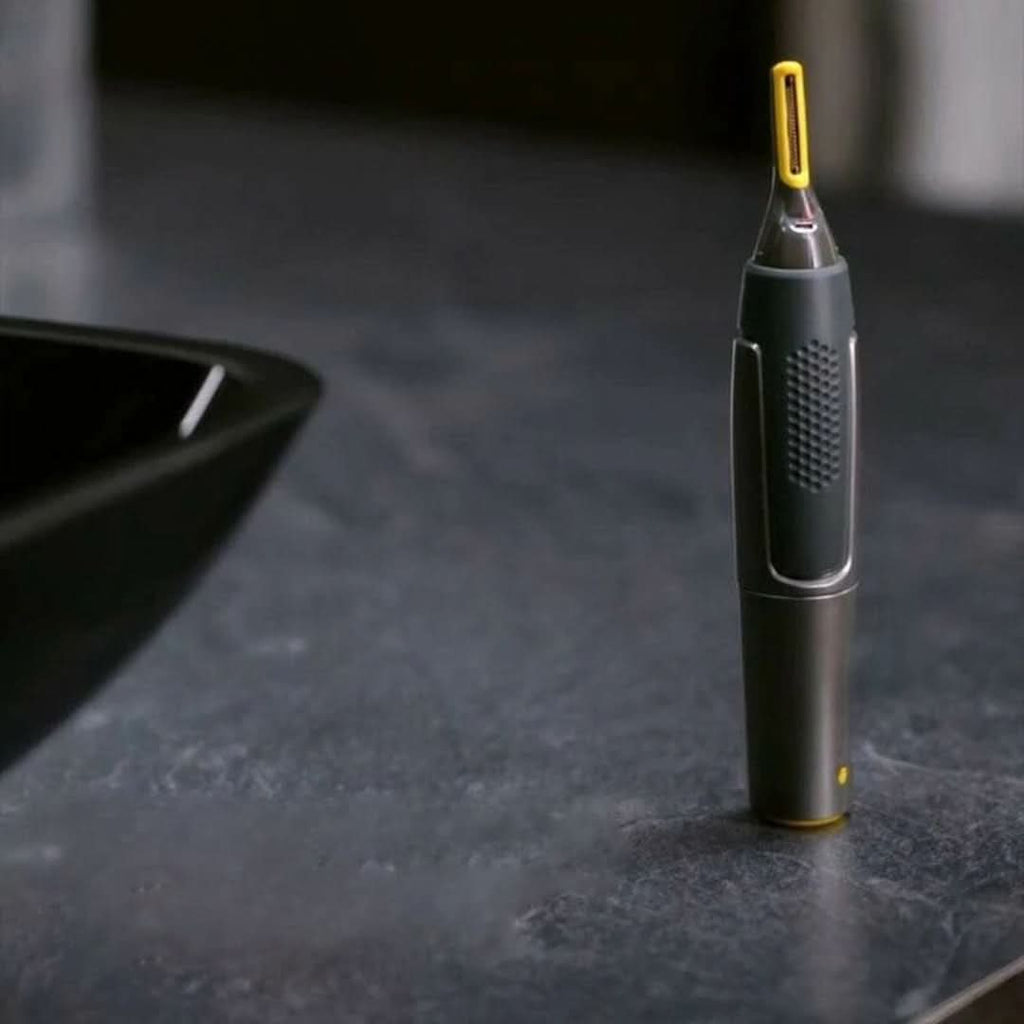 MEELANO Præcisionstrimmer til Skæg, Næse og Øjenbryn – Trådløs Detailtrimmer med LED-lys & Ergonomisk Greb
