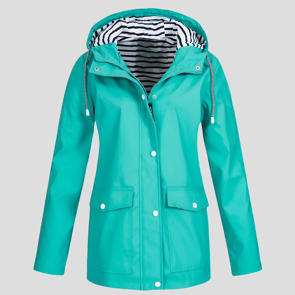 MEELANO Vandtæt og Vindtæt Jakke til Kvinder - Perfekt til det danske vejr Turkis