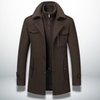 MEELANO Mane | Herre Smart-Casual Frakke i Uld - Klassisk Uldfrakke & Habitfrakke med Knapper Brun