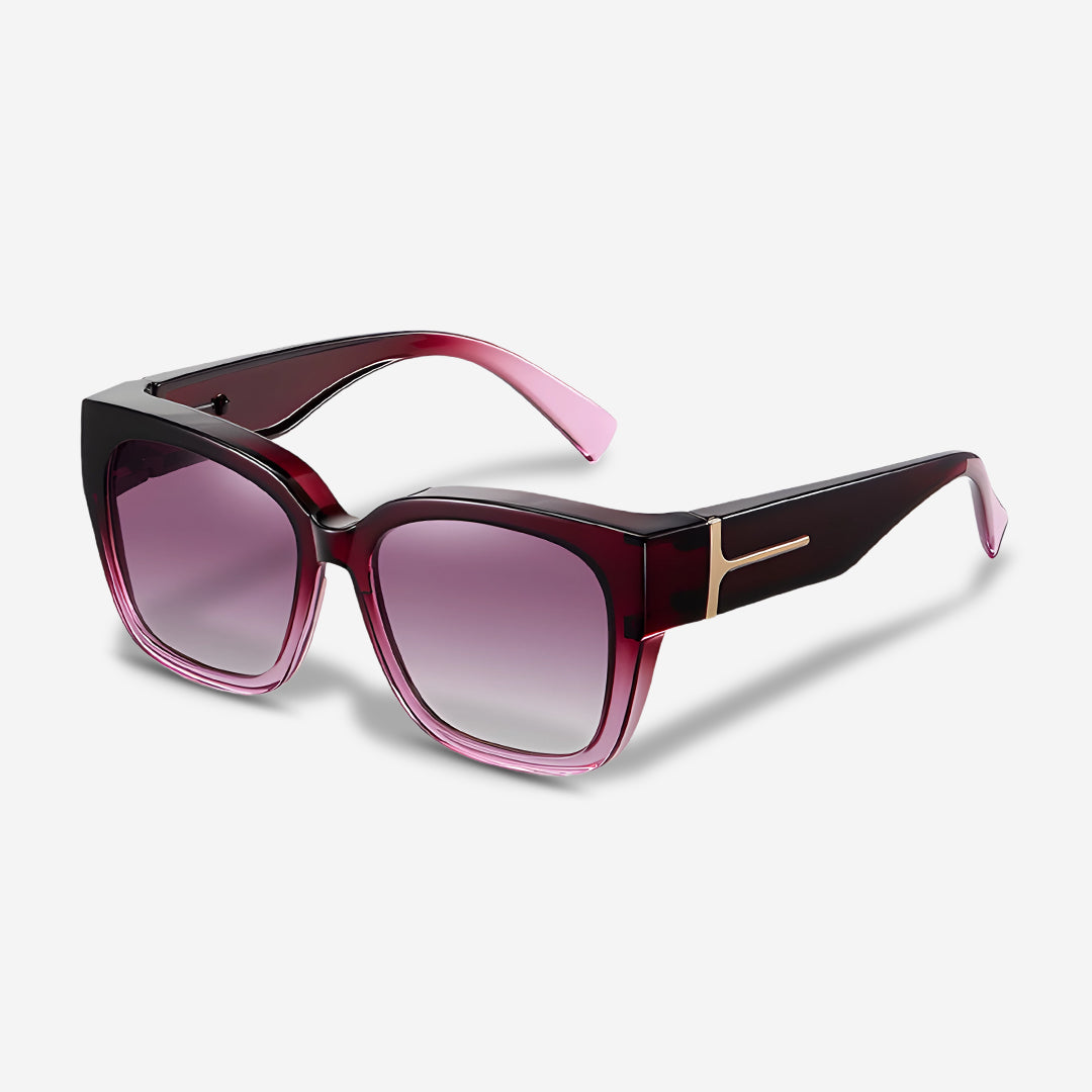 MEELANO ClipShades – Solbrilleclip til Brillebærere med UV400 Beskyttelse Lilla Glamour