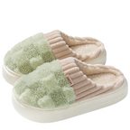 MEELANO Unisex Bløde Hjemmesko Med Ternet Mønster Til Kolde Dage Grøn