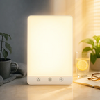 MEELANO Dagslyslampe 10.000 Lux – Slank LED Lyslampe med Justerbar Lysstyrke, Timer & Touch-betjening, UV-fri, Bærbar