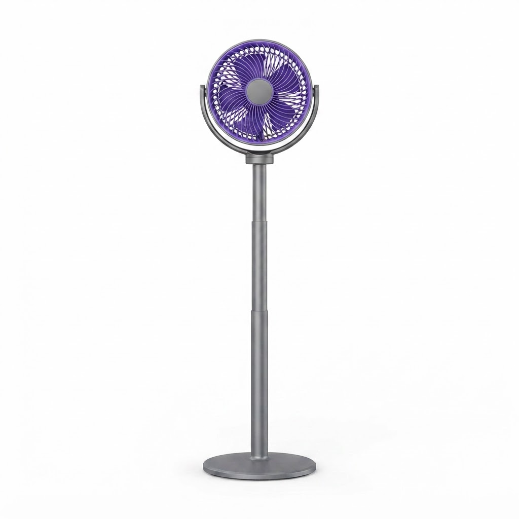 3-i-1 luftcirkulationsventilator – 5 hastigheder, 4 justerbare højder, stille USB-C stående ventilator til soveværelse, kontor og autocamper 0