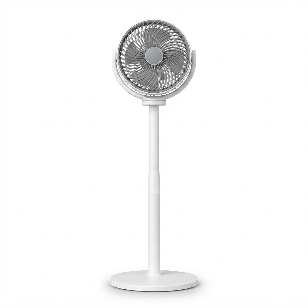3-i-1 luftcirkulationsventilator – 5 hastigheder, 4 justerbare højder, stille USB-C stående ventilator til soveværelse, kontor og autocamper 1