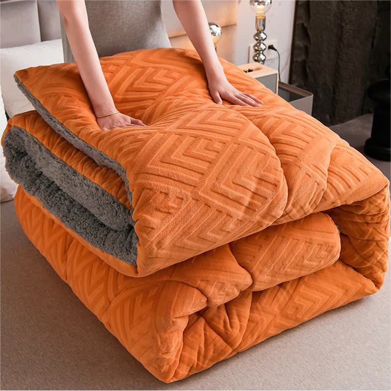 MEELANO Tykt Sherpa Vintertæppe med Quilt Kerne