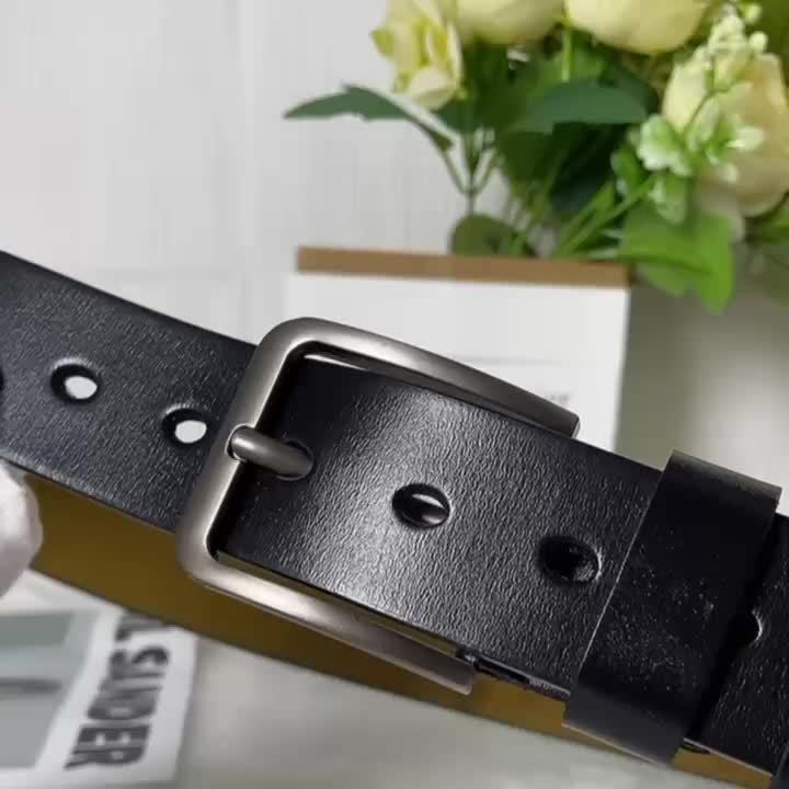 MEELANO Ægte Rundt Læderbælte til Herre med Pinspænde Klassisk Stil