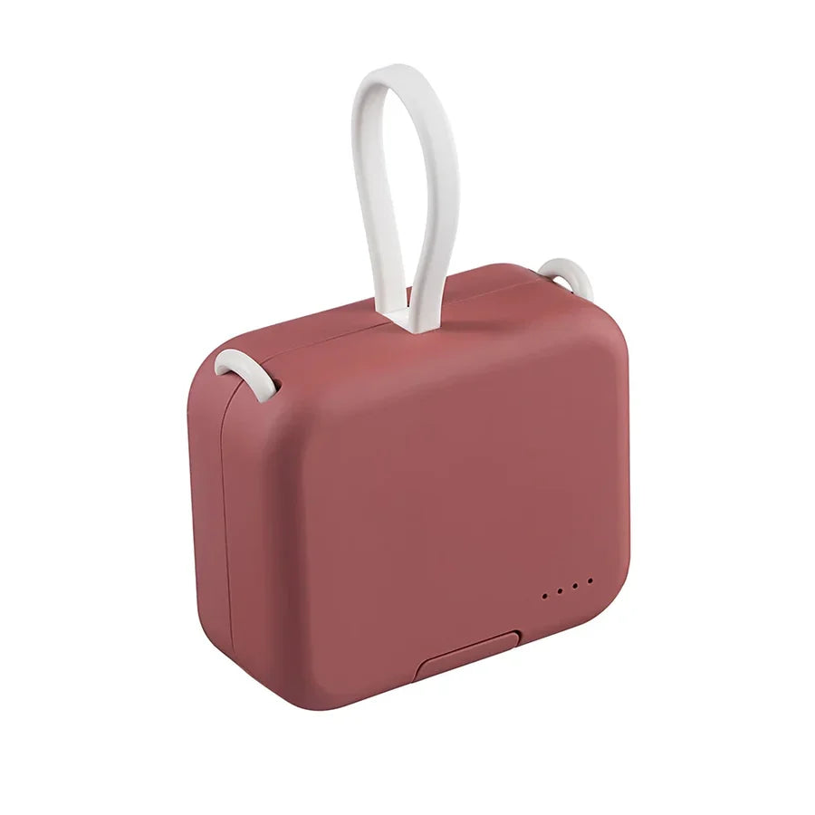 MEELANO Kompakt Powerbank 5000mAh – Mini Powerbank med Hurtig Opladning & USB-C, til iPhone & Android, 3 Farver – PowerPocket Rød