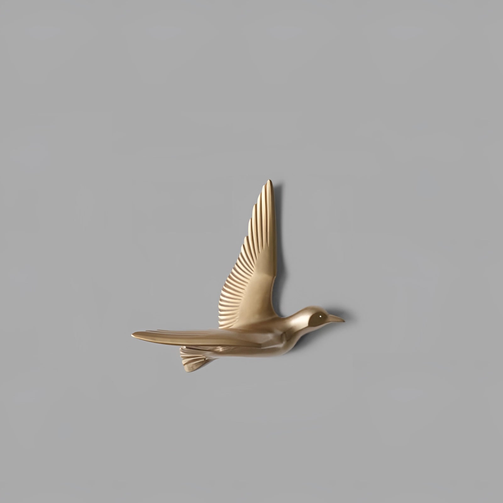 MEELANO 3D Keramisk Fugle Vægkunst - Hvid Flyvende Fugle Skulptur Dekor Guld C