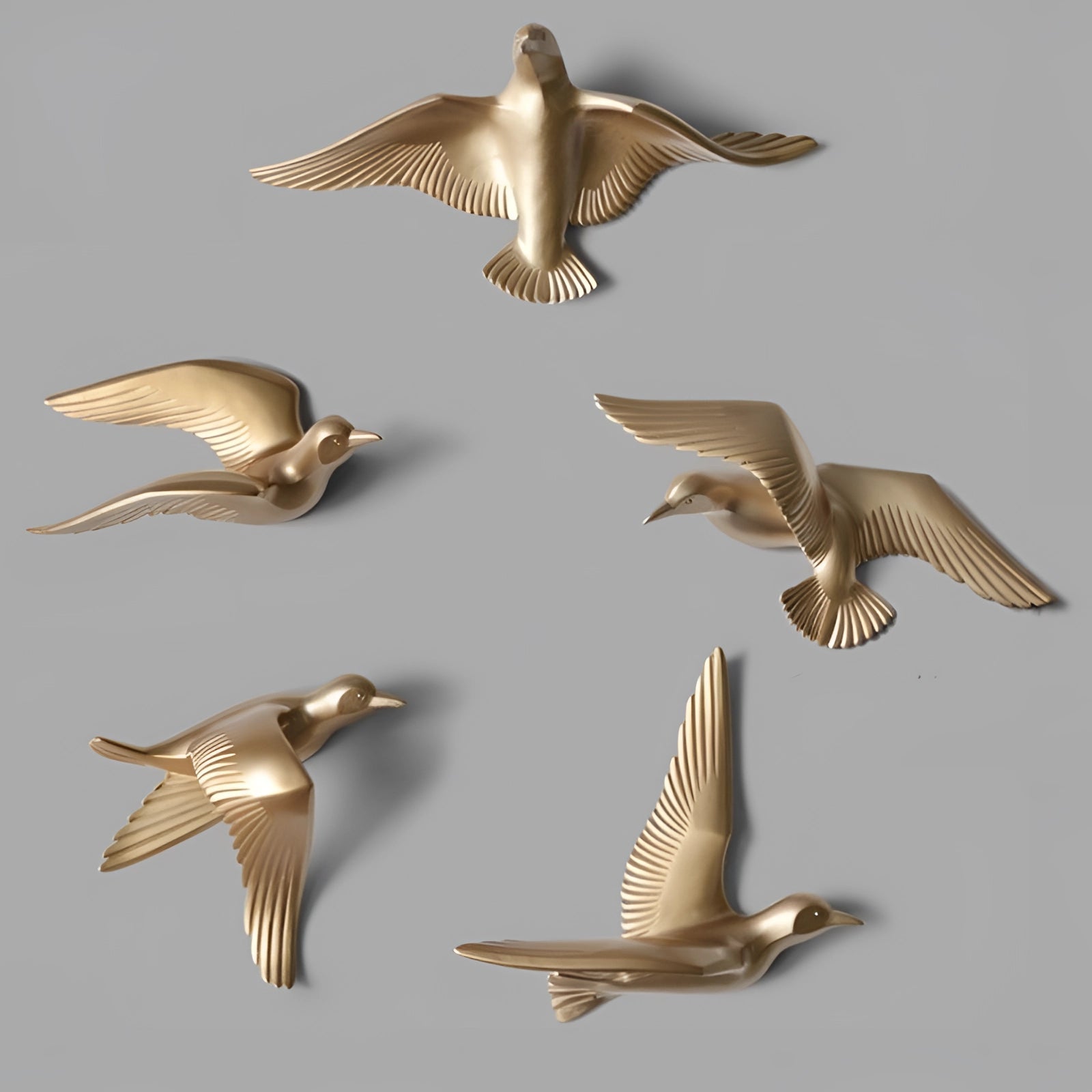 MEELANO 3D Keramisk Fugle Vægkunst - Hvid Flyvende Fugle Skulptur Dekor