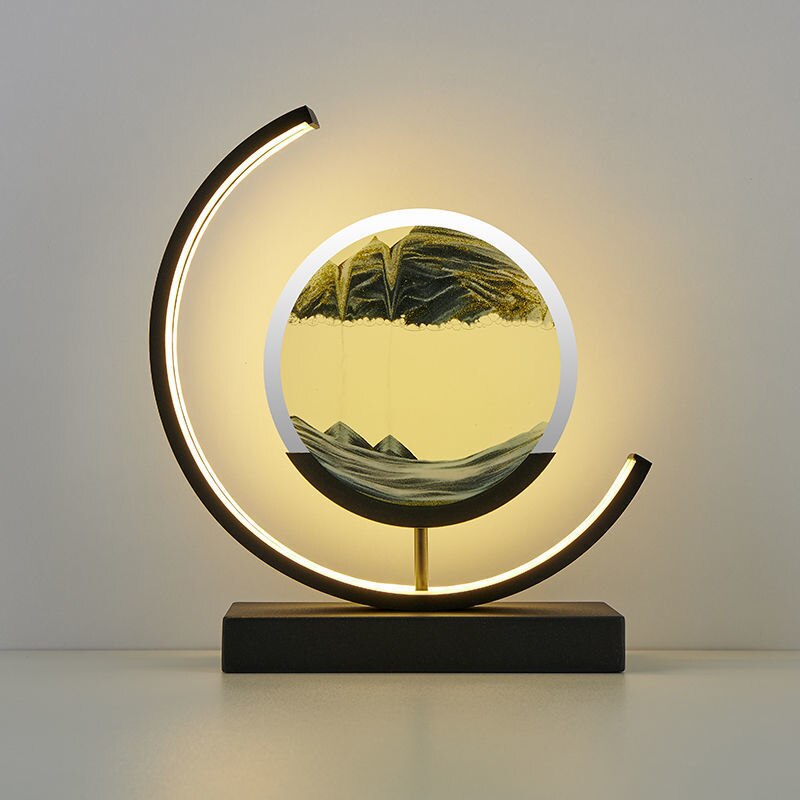 MEELANO 3D Sandskal Bordlampe - Abyss Sort Sort