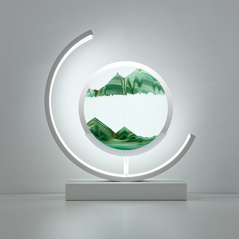 MEELANO 3D Sandskal Bordlampe - Abyss Grøn Hvid