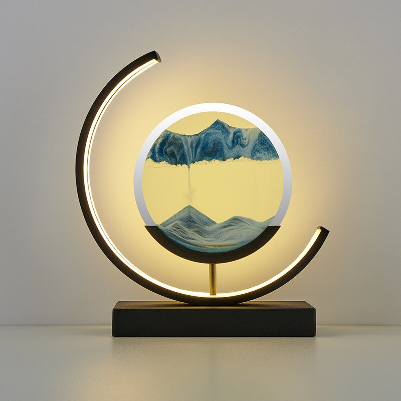 MEELANO 3D Sandskal Bordlampe - Abyss Blå Sort