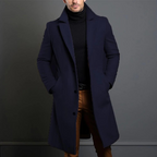 Elias | Herre Slim-Fit Lang Uldfrakke - Elegant Dobbeltradet Vinterfrakke & Trenchcoat