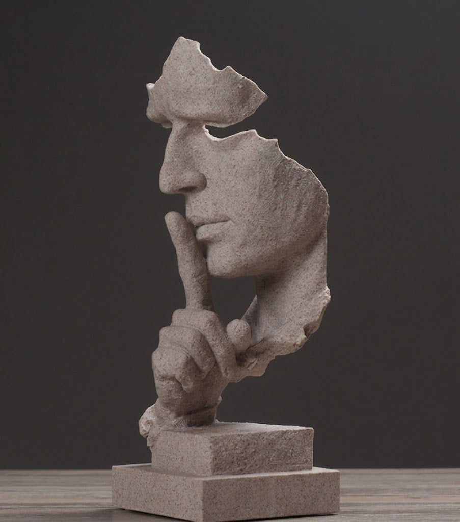 SerenitySculpt Abstrakt Tænker Statue – Harpiks Dekoration til Hjem & Kontor