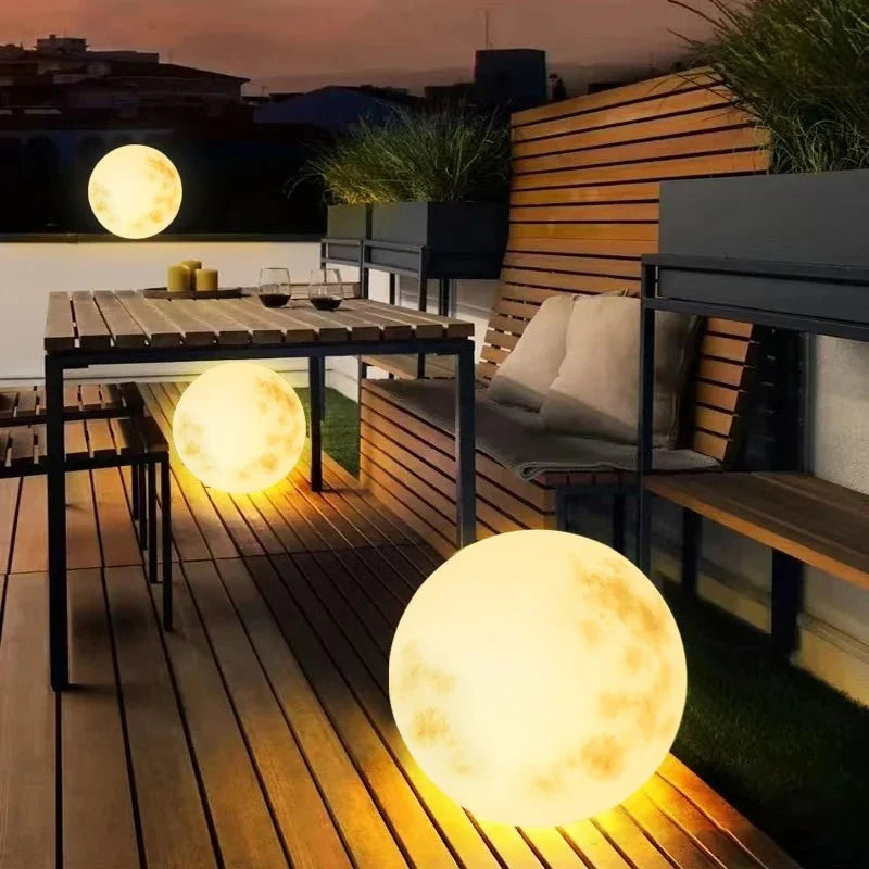 MEELANO Magisk Måneskins Havelampe – Månelampe til Have & Terrasse, USB-genopladelig LED, 20–50 cm – LunaGlow