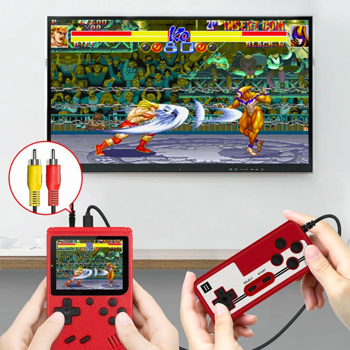 MEELANO Bærbar Retro Spilkonsol Med 400 Klassiske Spil Til Hjemmet