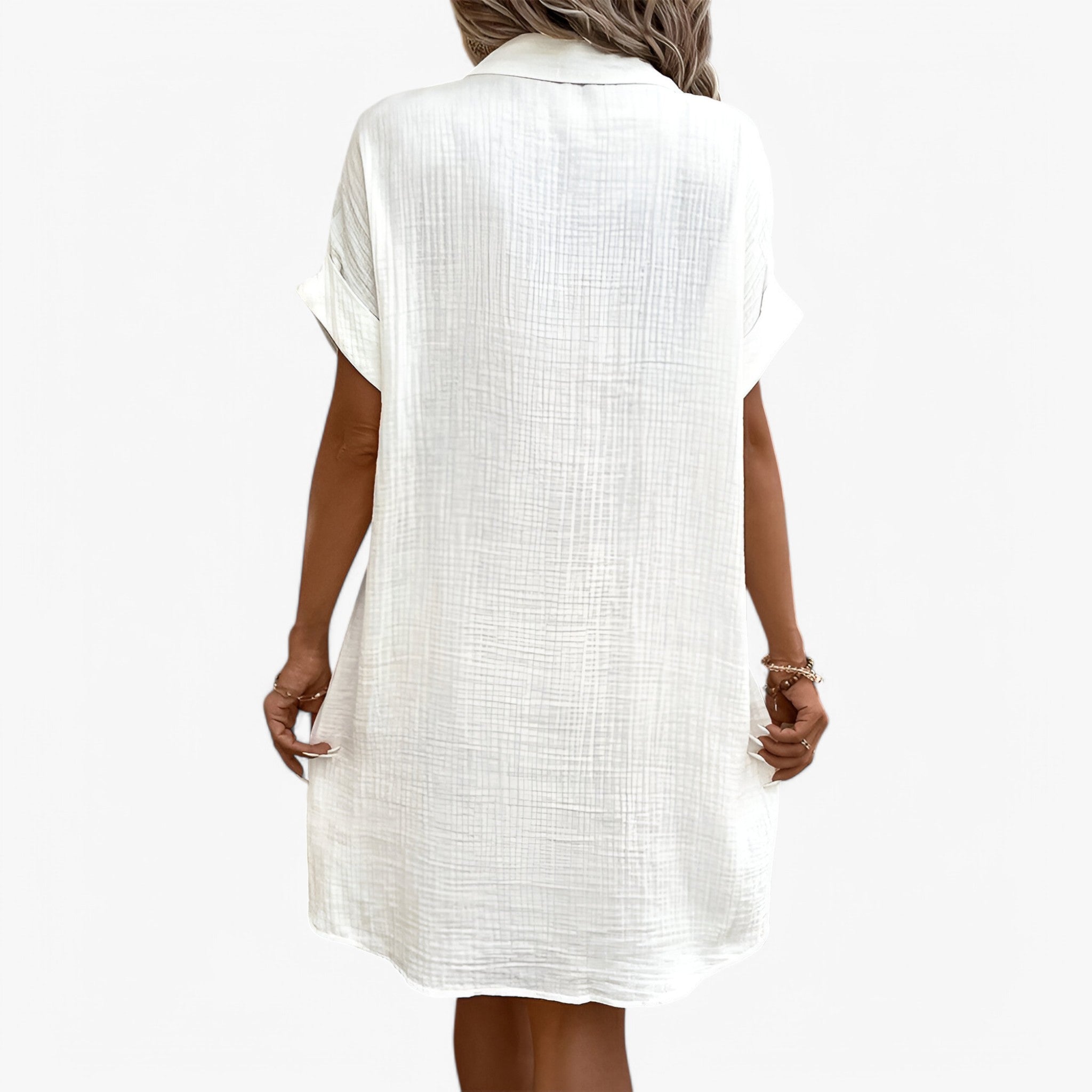 MEELANO Olivia Sommerkjole – Elegant Stofblanding med Komfort & Stil