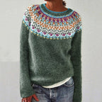 Nicole | Pull Femme Col Rond Motif Fair Isle - Image 2