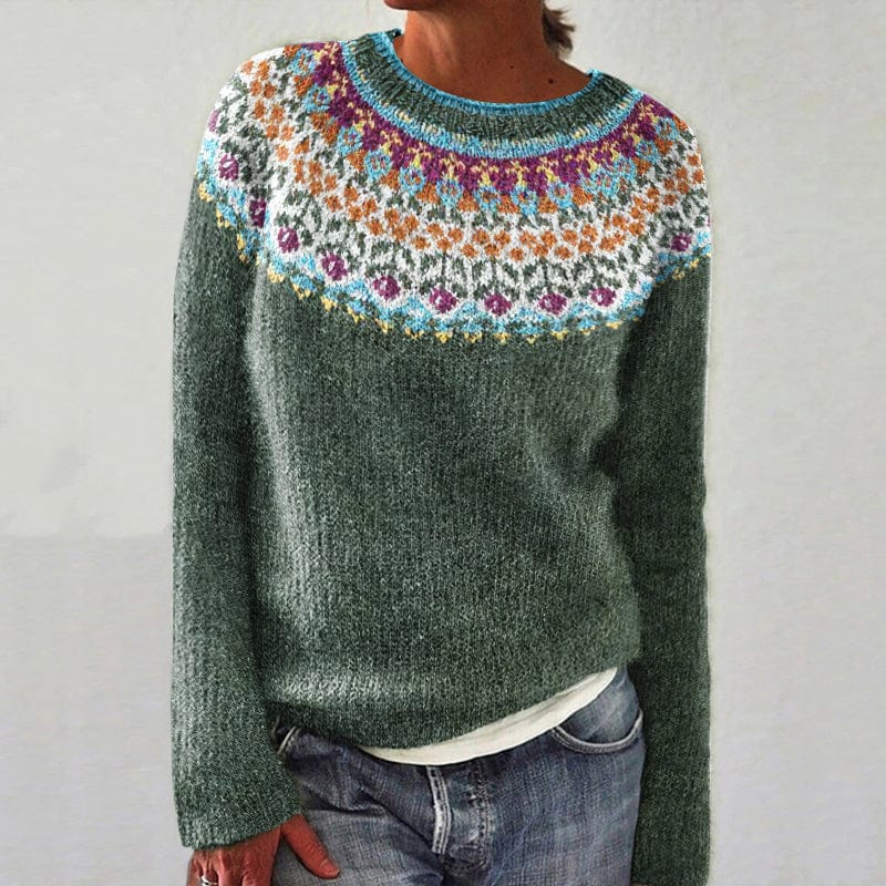 Nicole | Pull Femme Col Rond Motif Fair Isle - Image 2