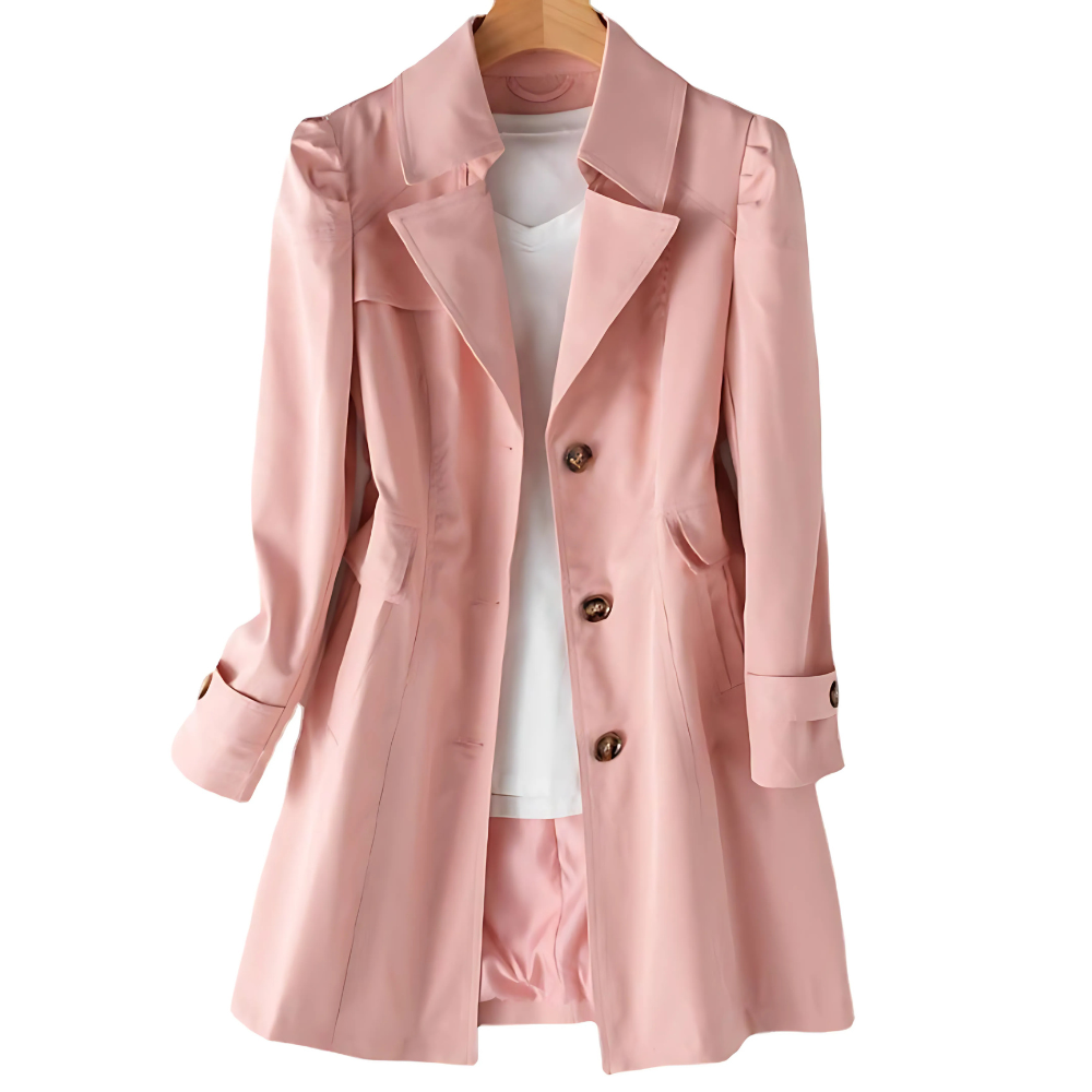 MEELANO Klassisk Trenchcoat til Kvinder - Elegant og tidløs Lyserød
