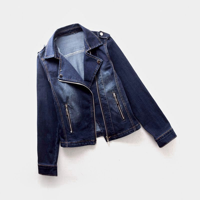 MEELANO Denimjakke til Kvinder - En klassisk og alsidig jakke Blå marineblå