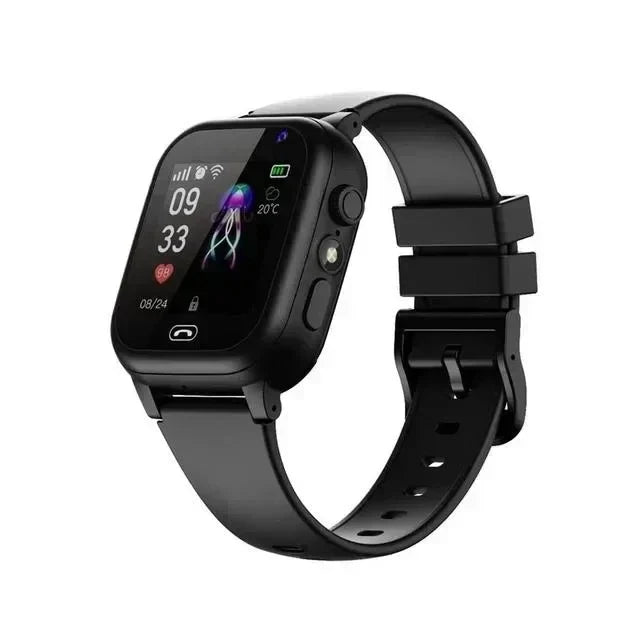 MEELANO 4G GPS Smartwatch til Børn – GPS Ur til Børn med Videoopkald, SOS-knap & Beskeder, Børneur med Sporing – KidSafe Pro Sort