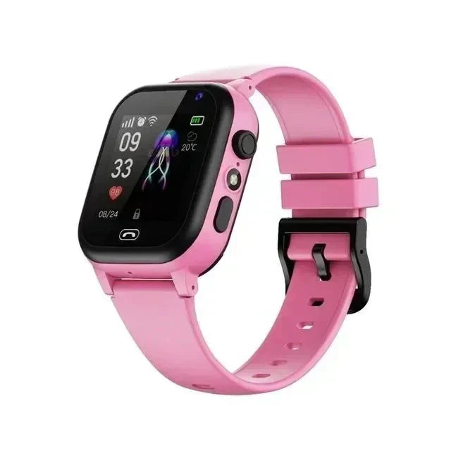 MEELANO 4G GPS Smartwatch til Børn – GPS Ur til Børn med Videoopkald, SOS-knap & Beskeder, Børneur med Sporing – KidSafe Pro Lyserød