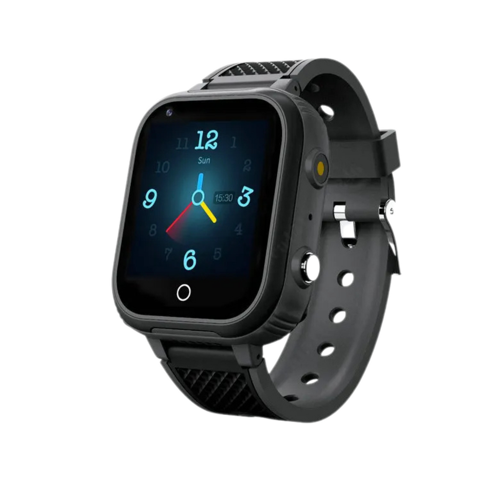 MEELANO 4G Smartwatch til Børn – GPS Børneur med Videoopkald, Realtids Sporing & SOS-funktion via App – KidGuardian Sort