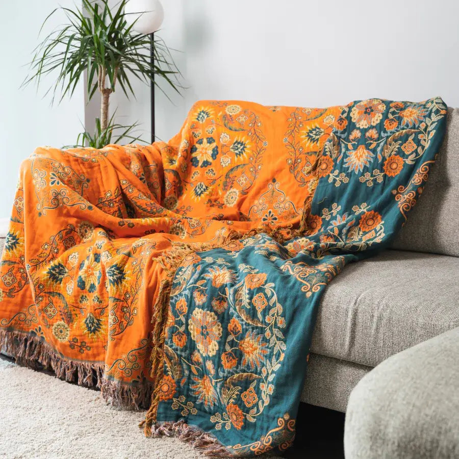 MEELANO Vintage Blomster Sofa Dække
