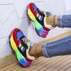 MEELANO Umami | Dame Regnbue Sneakers - Støttende & Komfortable Vandresko med Svangstøtte